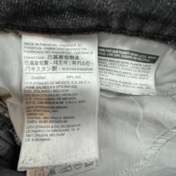 Levis Jeans Womens 27 Gray Wedgie Straight Raw Hem Button Fly High Rise 90s - Picture 9 of 14